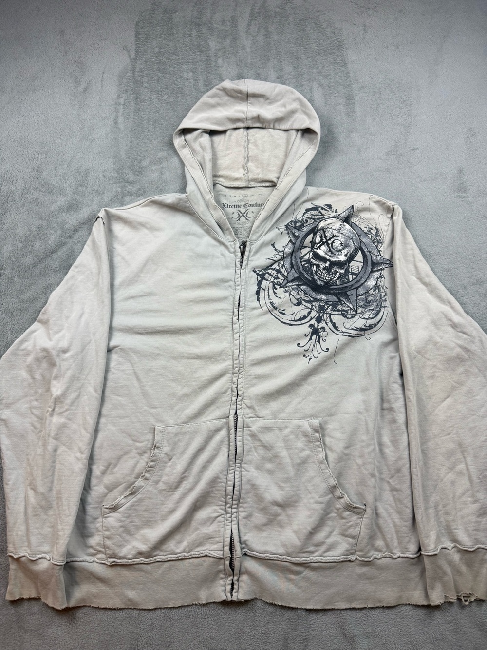 Y2K Xtreme Couture by Affliction Skull & Wings Zip-up Hoodie Jesse Pinkman Style